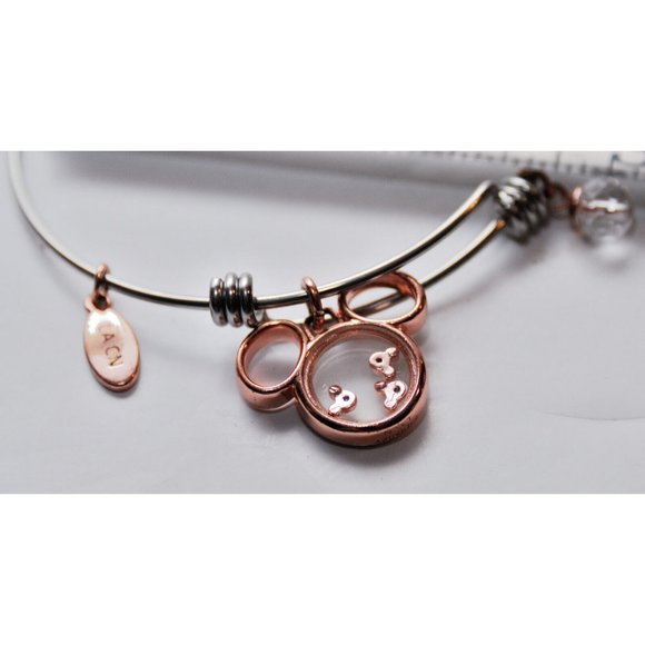 Vintage Disney Charm Bracelet Bangle Mickey Mouse - Picture 3 of 5